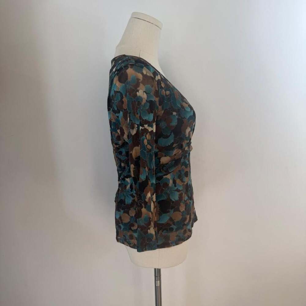 :ratio by Liz Claiborne Mesh Floral Wrap Top | Y2K 2000s | Women’s Size Medium - Picture 3 of 6